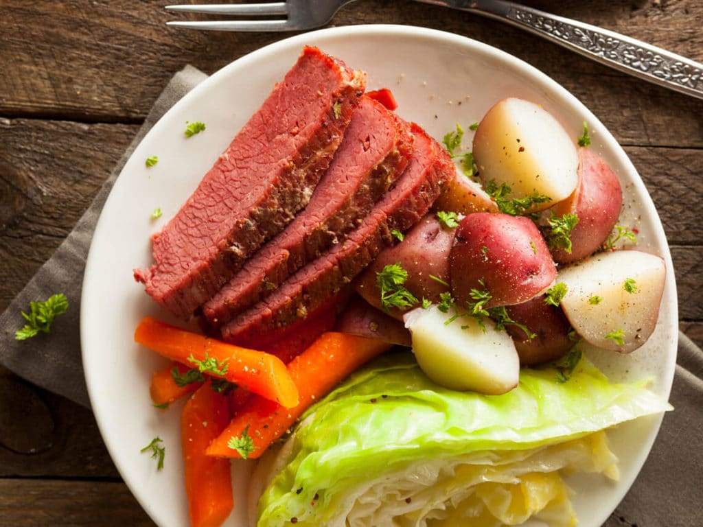 Homemade corned beef and cabbage for St. Patrick's Day