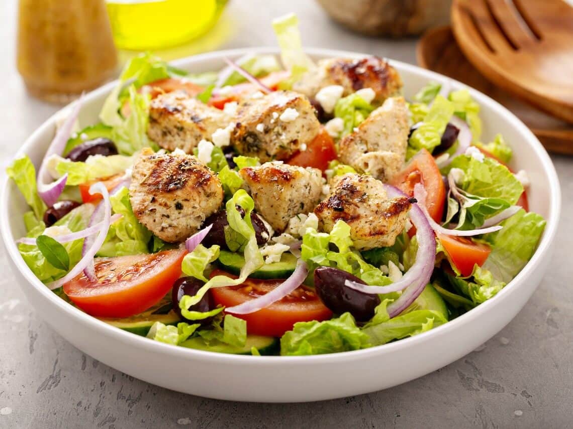 Greek salad closeup image